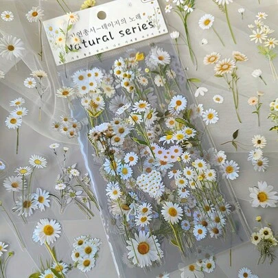 6pcs/Pack Vintage Floral Plant PVC Decorative Stickers, Suitable For Tent Base