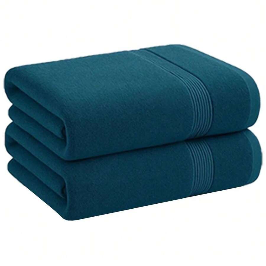 H&R Family Pack 2 Large Bath Towels 100% Cotton Ring Spun Soft Absorbent Towels