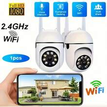 Camera an ninh nhìn đêm 1080P, camera giám sát gia đình WiFi 2.4GHz với chức năng báo động, xoay nghiêng 360°, phát hiện chuyển động thông minh, âm thanh hai chiều, sử dụng trong nhà/ngoài trời để chăm sóc người già và giám sát thú cưng. - trắng - Xem 3