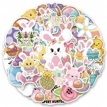 50 Pcs Easter Egg Vinyl Stickers, Beautiful And Practical, Suitable For Scrapbooks, Diaries, Bumpers, Skateboards, Water Bottles, Helmets, Water Cups, Car Stickers, Etc. - Multicolor - View 9
