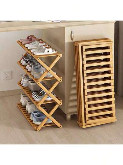 Sapateira multicamadas pequena sapateira dobrável sem necessidade de instalação porta simples armário de armazenamento em camadas para sapatos economiza espaço