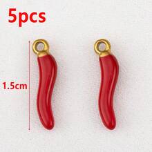 5pcs Stainless Steel Chili Pepper Pendant, Suitable For DIY Necklace, Bracelet, Earring Jewelry Making - 5pcs - View 10