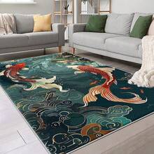 1pc Chinese Style Carp Patterned Area Mat Lightweight Washable EasytoManage Summer And Autumn Floor Mat Suitable For Living Room Bedroom Dining Room Study Hallway Room Accessones, Living Room Area Mat, Indoor Rugs For Living Room, Living Room Rugs Extra Large Size, Art Deco Floor Mat, Area Mat Living Room, Hallway Runner, Dining Room Decor, Traditional Design, Carp Pattern, Living Room Decor And Accessorie, Room Decor Bedroom, Floor Rug For Living Room, Rug Living Room Large, Area Rug - 彩色 - 查看 3