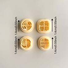 Set de 4 moldes de arcilla polimérica tejida para pendientes, kit de moldes de arcilla polimérica DIY para pendientes, molde de corte pequeño creativo, herramientas hechas a mano para pendientes - Amarillo - Ver 5