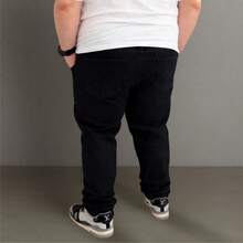 EVOLUTION PLAY Men's Plus Size Jeans 48 To 58 Lycra Slim XXG - 黑色 - 查看 7