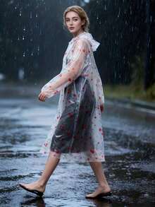 1件装女士加厚防风EVA加厚连体雨衣 - 带帽户外骑行、徒步、皮划艇、摩托车骑行 - 半休闲运动服（成人干式连体衣），母亲节礼物，卧室装饰，花园装饰，厨房装饰，夏季，海滩，旅行必备，房间装饰，柔软舒适，毕业季礼物 - 中性 - 查看 4