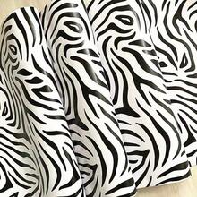 1 Roll Zebra Print Wallpaper, Classic Animal Pattern PVC Removable Covering Film, Bedroom/Studio Decorative Sticker, 17.7inX39.3in/118.1in/196.8in - Black and White - View 11