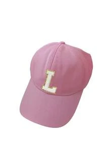 1pc A-Z Letter Backless Ponytail Baseball Cap, Girl Fashion Sports Sun Protection Hat - Pink - View 8