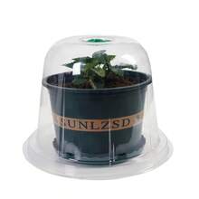 10件装蔬菜、幼苗和嫩芽保湿保护罩，包括5个保温罩和5个地钉。加厚圆形透明植物罩可用作害虫屏障，可重复使用。 - 10件套裝 - 5個絕緣帽 + 5個地釘 - 查看 3