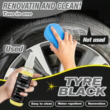 100毫升轮胎涂层剂，抗老化修复保护剂，汽车轮毂塑料部件清洁抛光蜡，快速增黑，不油腻，持久抗污染抗紫外线，防止轮胎老化和开裂 - 黃色 - 查看 2