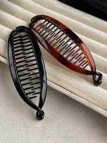 2个/套波浪发夹，沙滩派对马尾发夹，发爪，发髻器，发叉 - 彩色 - 查看 1