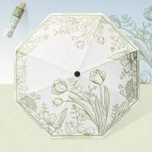 Umbrelă florală pliabilă AB/T, umbrelă vintage cu dublă utilizare și umbrelă impermeabilă, articole esențiale pentru exterior, grădină, călătorie - Multicolor - Vizualizare 14