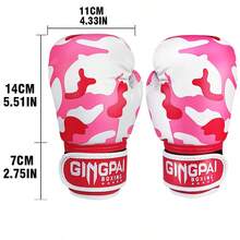 GINGPAI 青少年拳击手套，适用于踢拳、综合格斗、泰拳、初学者健身训练、沙袋练习、家庭健身房使用 - 彩色 - 查看 4