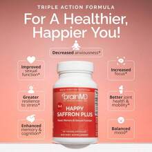 Happy Saffron Plus – Saffron Flower Extract Supplement – Eye Health & Vision Support – Natural Mood Enhancer For Men & Women - Gói 1 - Xem 4