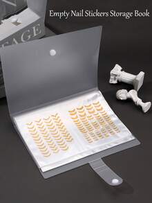 FULL BEAUTY 40 Slots Empty Nail Art Stickers Storage Book Matte Transparent Large Capacity Exhibition Photo Album Card Package Collecting Decals Display Button Type NoteBooks Manicure Nail Tool - Clear - View 8