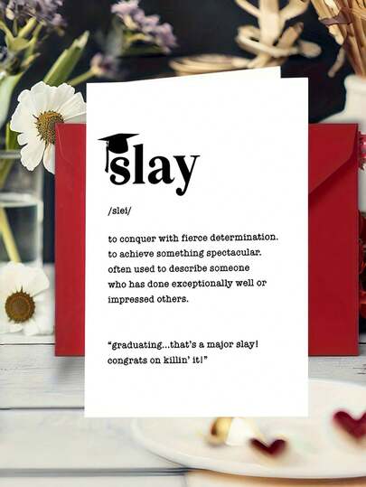 1pc Humorous Graduation Greeting Card, Fantasy Themed, Personalized Paper Card With Envelope, Funny Congrats Message For High, College, Any Graduation Celebration, Suitable For Anyone