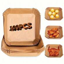 200/100/50张波浪边烘焙纸 – 耐高温450°F，不粘不漏，适用于5-8夸脱空气炸锅/烤箱 – 家庭装 - 查看 12