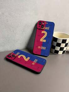 Diseño de la camiseta del Barcelona con el dorsal número dos del jugador Cubarsí. Esta elegante funda es compatible con Samsung, Apple, VIVO, OPPO, , Transsion, ,  y Honor. Fabricada en silicona TPU, ofrece protección contra golpes y caídas, además de una sensación superior. Es un regalo ideal para familiares, amigos y seres queridos, y una opción perfecta para San Valentín y Año Nuevo. - Negro - Ver 7