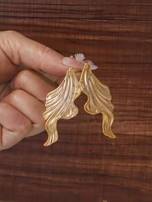 2/10件套夸张耳环，CCB树脂花朵耳环，镀金耳环套装，粗圈耳环，圆形耳环，女士耳环套装 - 金黃色 - 查看 7