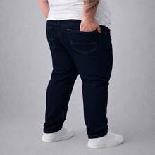 Men's Plus Size Jeans 48 To 58 Lycra Slim XXG - Màu xanh đậm - Xem 3