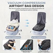 时尚学院风背包 男士真空压缩背包，男女通用15.6英寸笔记本电脑背包 可扩展徒步真空旅行背包 - 彩色 - 查看 4