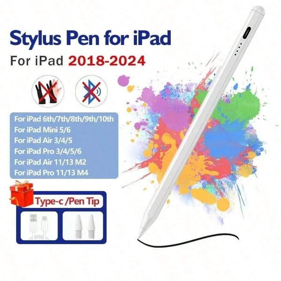 兼容 Apple Pencil，适用于 iPad Air 11、5、4、3、M3、M2、A16、iPad Pro 13、第 11 代、M5、M4、12.9 英寸触控笔、10、9、第 9 代、第 10 代、iPad mini 6、7、10.9 英寸触控笔