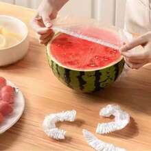 50/100/200pcs Disposable Plastic Wrap, Thickened PE Anti-Tear Food Preservation Film, Suitable For Household Fruit Plates, Dishes, Bowls, Vegetables, Sliced Fruits, Etc. - Transparent - View 8