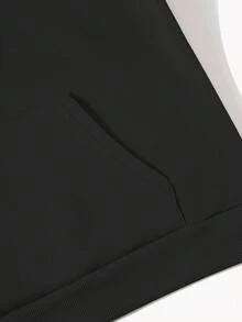 Fashion Printed Hoodie Sweatshirt Printed Pattern Kangaroo Pocket Printed Pattern Casual Hoodie  HoodieDrawstring Hood Design Essentials Hoodie Hoodie Women Sweatshirts Women Hoodies Men's Hoodie Sweatshirts Men Essentials Fear - Black - View 5