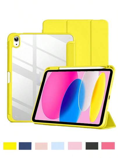 For (A16) 11th Generation 11 Inch 2025/10th Generation 10.9 Inch 2022 Case With Pencil Holder, Hybrid 11 10 Case With Clear Back, Supports Auto Wake/Sleep