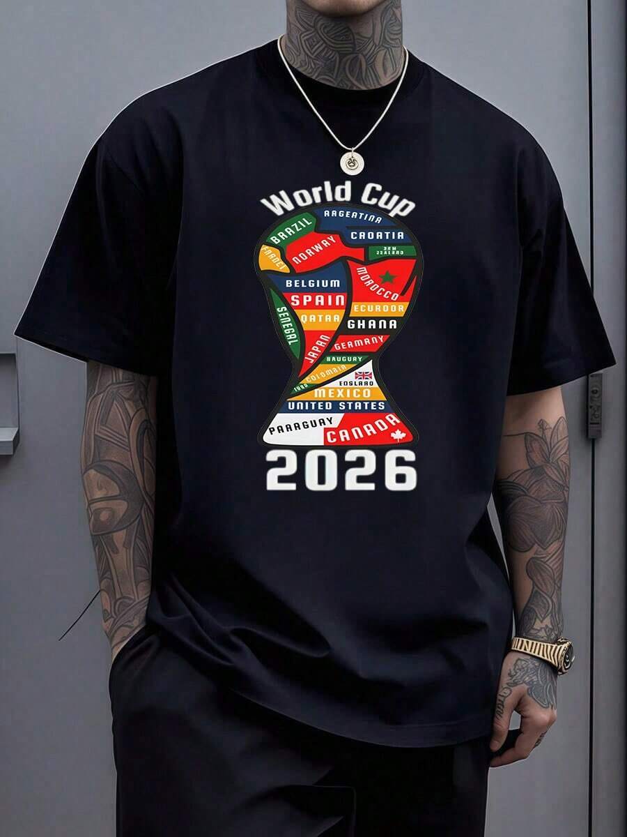 World Cup 2026 100% Cotton T-Shirt | USA CAN MEX Soccer Tee | 2026 Football Cup Fan Apparel | North America Host Nations Graphic Tee | Soccer Fan Gift, World Cup T-Shirt, USA World Cup Shirt 2026, World Cup USA Sweatshirt, Political Soccer Fan Tee,World Cup 2026 T-Shirt, Soccer FIFAS Sweatshirt, United States Canada Mexico, USA Canada Mexico Soccer Top, Summer Tournament Supporter Outfit, 2026 World Tournament - 黑色9 - 查看 1
