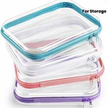 Hard Transparent Zipper Storage Bag, Plastic Pencil Case, Clear Storage Box, Suitable For Cosmetics, Snacks, Building Blocks, Puzzles - Multicolor - View 13