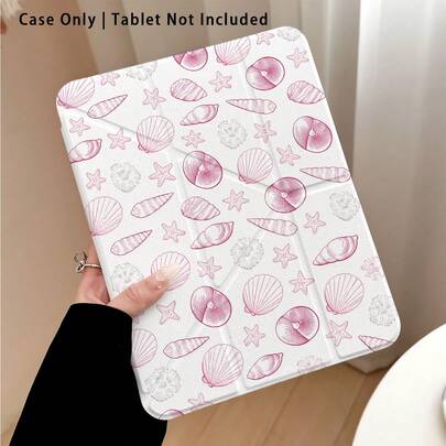3+Y Fold Anti-Bend, Starfish, Seashell, Conch Pattern, Painted Effect Acrylic Crystal Cover Compatible With Honor Pad 9/10, Honor GT 11.5inch/X9A/X9Pro, Compatible With Huawei Matepad 11 Inch 2023/2022, Matepad Pro, Compatible With Xiaomi , Apple 10th Generation/ 11 2025, Compatible With Samsung Galaxy Tab A9 Plus/A11/A11 PLUS