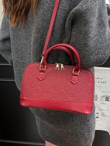 Túi xách vỏ sò dập nổi thời trang châu Âu và Mỹ mới năm 2025, phù hợp cho các cô gái tuổi teen, nữ sinh viên đại học, nhân viên văn phòng, thích hợp cho công sở, trường học, đi làm, kinh doanh, đi lại, hoạt động ngoài trời, du lịch, dã ngoại. - Đỏ - Xem 3