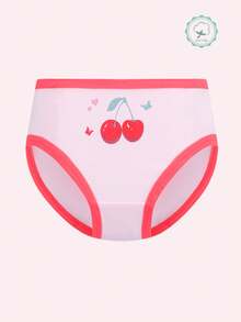 4pcs/Pack Girls' Soft Comfortable Cute Butterfly Pattern Briefs - Multicolor - View 2