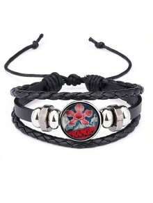 1条奇幻时光宝石黑色编织皮手链，款式随机，新年礼物，情人节礼物，复活节礼物 - 彩色 - 查看 5