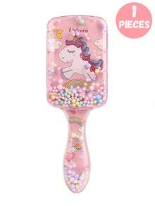 7pcs/Set Square Comb & Spray Bottle Set, Cartoon Eiffel Tower Print Anti-Static Plastic Comb, Portable Pattern Hair Claw Clip, High Pressure Mist Spray Bottle, Suitable For Children And Girls, Normal Hair Type, Durable ABS Handle, Cute Square Design, Hair Styling Tool Kit - Multicolor - View 14