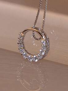 1 PC Romantic Cubic Zirconia Necklace Pendant For Women Valentine's Day Gift Wedding Jewelry - 1# - View 8