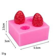 硅胶模具，可制作逼真的水果形状，例如橙子、草莓、覆盆子、蓝莓等，多用途可重复使用模具，适用于树脂、蜡烛制作、装饰等。 - 粉紅色 - 查看 3