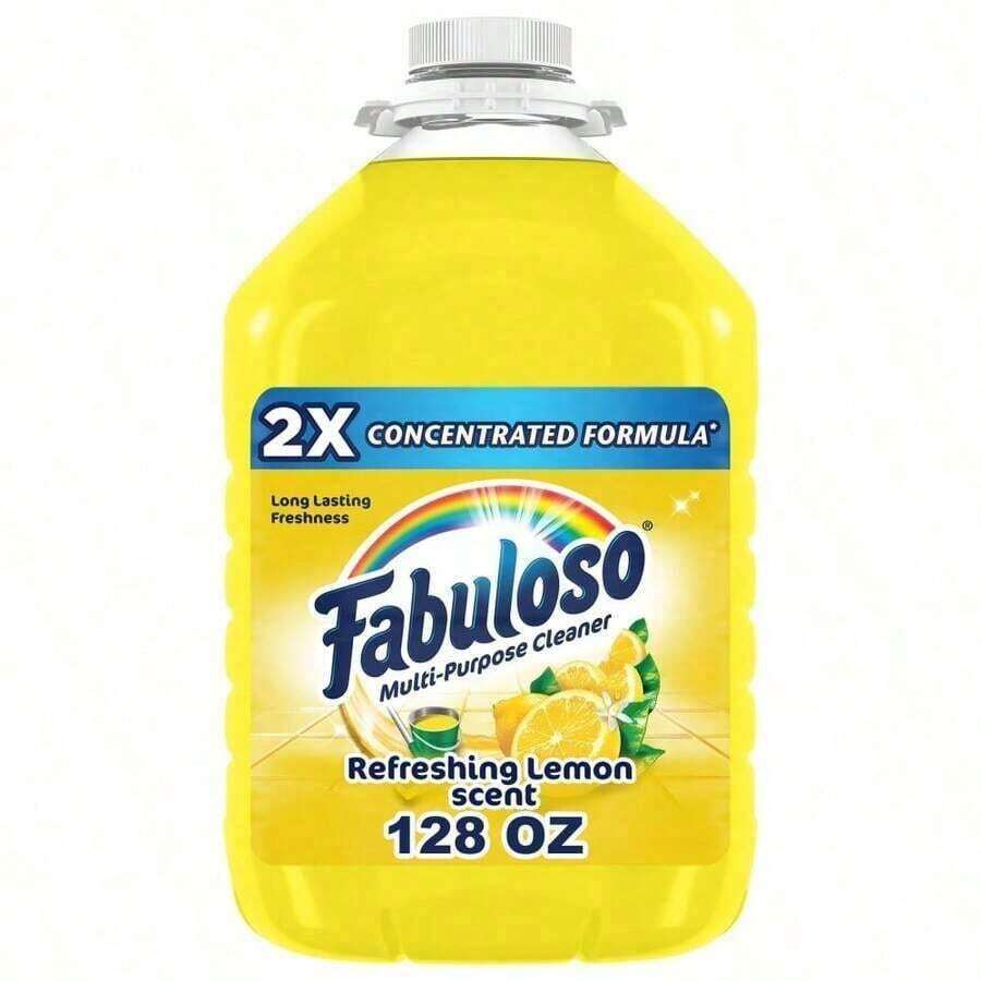 Fabuloso Multi-Surface All-Purpose Floor Cleaner (Lemon Scent, 128 / 56 Fl Oz): Easily Cuts Through Grease And With A Long-Lasting, Lemon Scent. Contains Double Active Ingredients To Clean Floors, Furniture, Appliances, And More. - 56.0盎司 - 查看 1