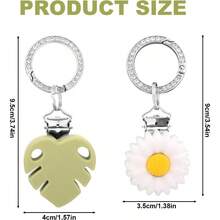 2pcs Silicone Hat Clips Travel Bags, Anti - Lost Secure Sunhat Holder For Backpack Luggage Bogg Bags Women's Travel Accessories (Leaves, Daisies) - 葉子,雛菊 - 查看 2