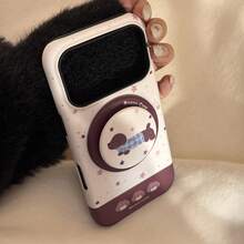 GUCADI 1个磁性白巧克力星形小狗 + 白巧克力小狗磁性支架涂鸦星星，兼容苹果17 Pro Max手机壳，16寸小狗磁性支架，14寸韩版，15寸硬壳日版，时尚，个性化，创意，几何，简约，小众 - 米色 - 查看 4