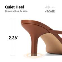 Women 2026 New Summer Kitten Heel Mule Sandals With Bow Decor, Comfortable Open Toe Slip On Slide Sandals For Party Wedding And Daily Casual Wearing - Brown - View 7