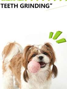 1pc Pet Paw Print Rubber Chew Toy Ball, Interactive Training Toy With Sound For Dogs - Multicolor - View 4