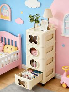 Drawer Cabinet With Wheel,3/4/5-Tier Sturdy Foldable Plastic Drawer Organizer Storage Cabinet - Easy-To-Install Rolling Cart Closet & Makeup Organizer With Smooth Drawers, Space-Saving Easy-Clean Room Decor For Bedroom Kitchen Kids Room Bathroom Entryway Office And More - Nhiều màu - Xem 2