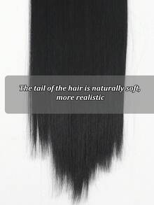 18/32 Inch Long Straight Hair Extensions, 7pcs Thick Clip-In Hair Pieces With Invisible Clips, Soft Synthetic Fiber, Black, Suitable For Women - Multicolor - View 8