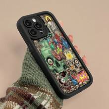 Ojo de cirujano con calavera verde infernal. Esta elegante funda es compatible con Samsung, Apple, VIVO, OPPO, , Transsion, ,  y Honor. Fabricada en silicona TPU, ofrece protección contra golpes y caídas, además de una sensación superior. Es un regalo ideal para familiares, amigos y seres queridos, y la elección perfecta para San Valentín y Año Nuevo. - Negro - Ver 6