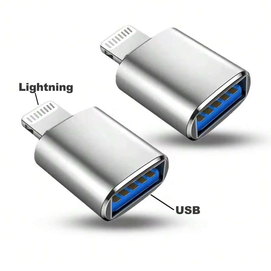 1-2个OTG适配器 Lightning公头转USB母头转换器，兼容 14系列、U盘、鼠标、键盘，兼容 14 Pro Max/14 Pro/14 Plus/14/13/12/11/XS/XR/8/7/6/ - 彩色 - 查看 1