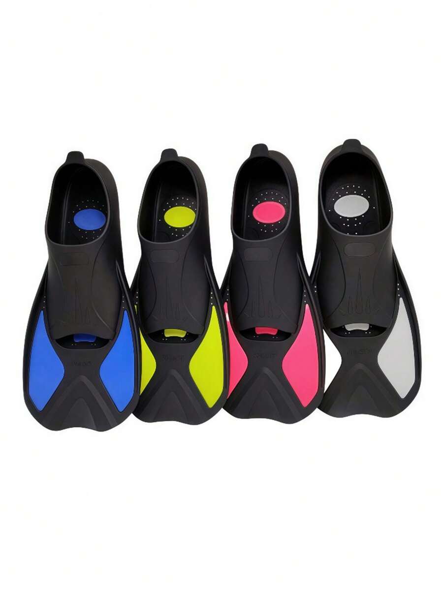 Snorkeling Fins, Travel Size, Short Swimming Fins, Suitable For Snorkeling, Diving, Swimming, Unisex Adult - Multicolor - View 1