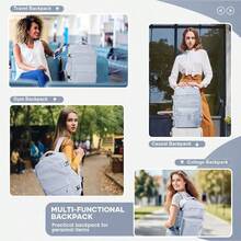 时尚学院风背包 男士真空压缩背包，男女通用15.6英寸笔记本电脑背包 可扩展徒步真空旅行背包 - 彩色 - 查看 7