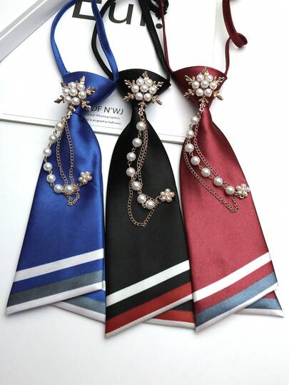 1 pieza Corbata con decoración de flor, estilo casual de calle adecuado para fiestas y uso diario